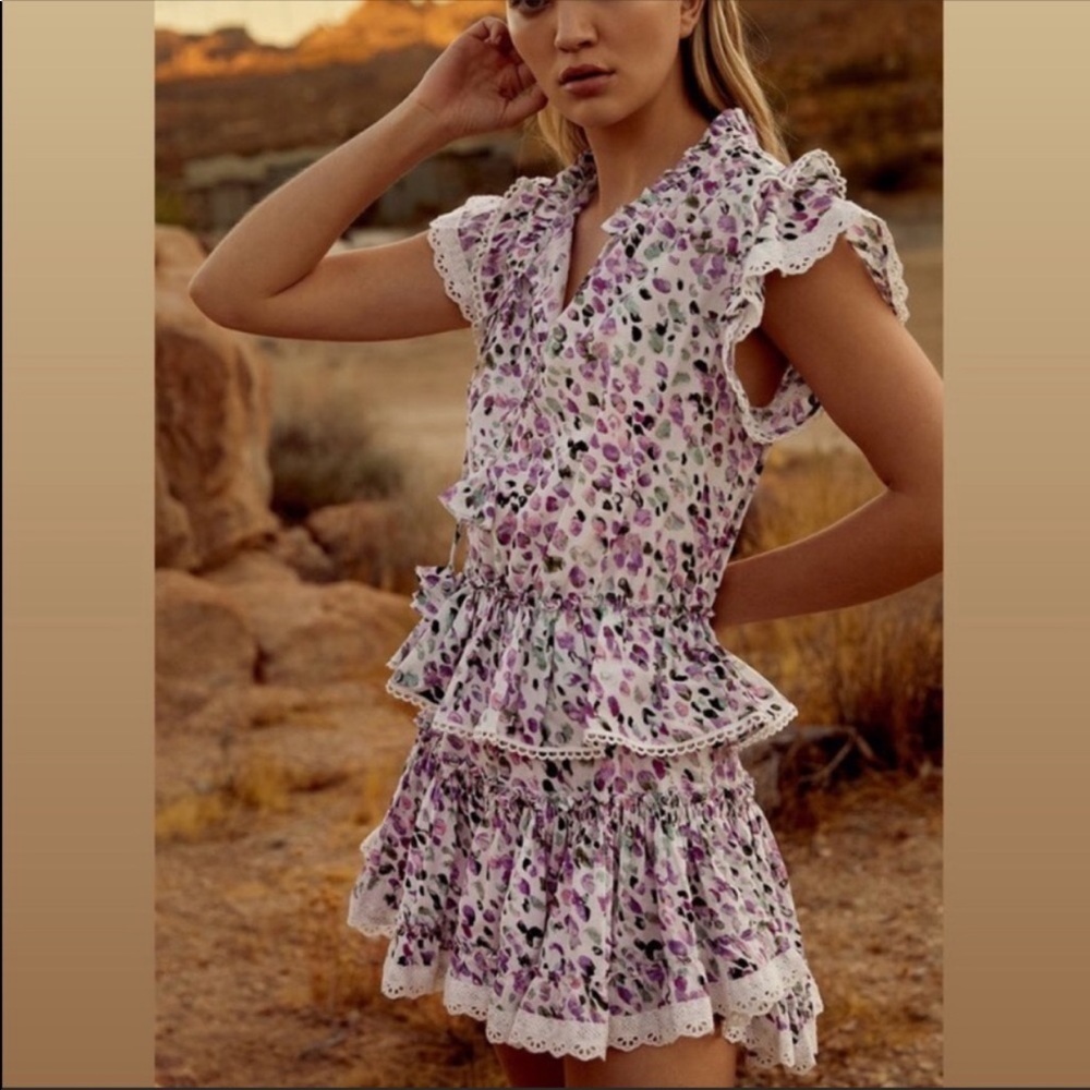 NWT MISA Los Angeles Lilian Dress Lavender Dot | US Large